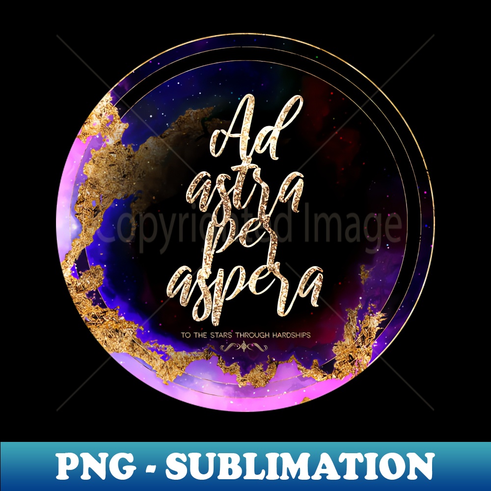 Gold Inspirational Ad Astra Per Aspera B - Circle Shield | Inspire Uplift