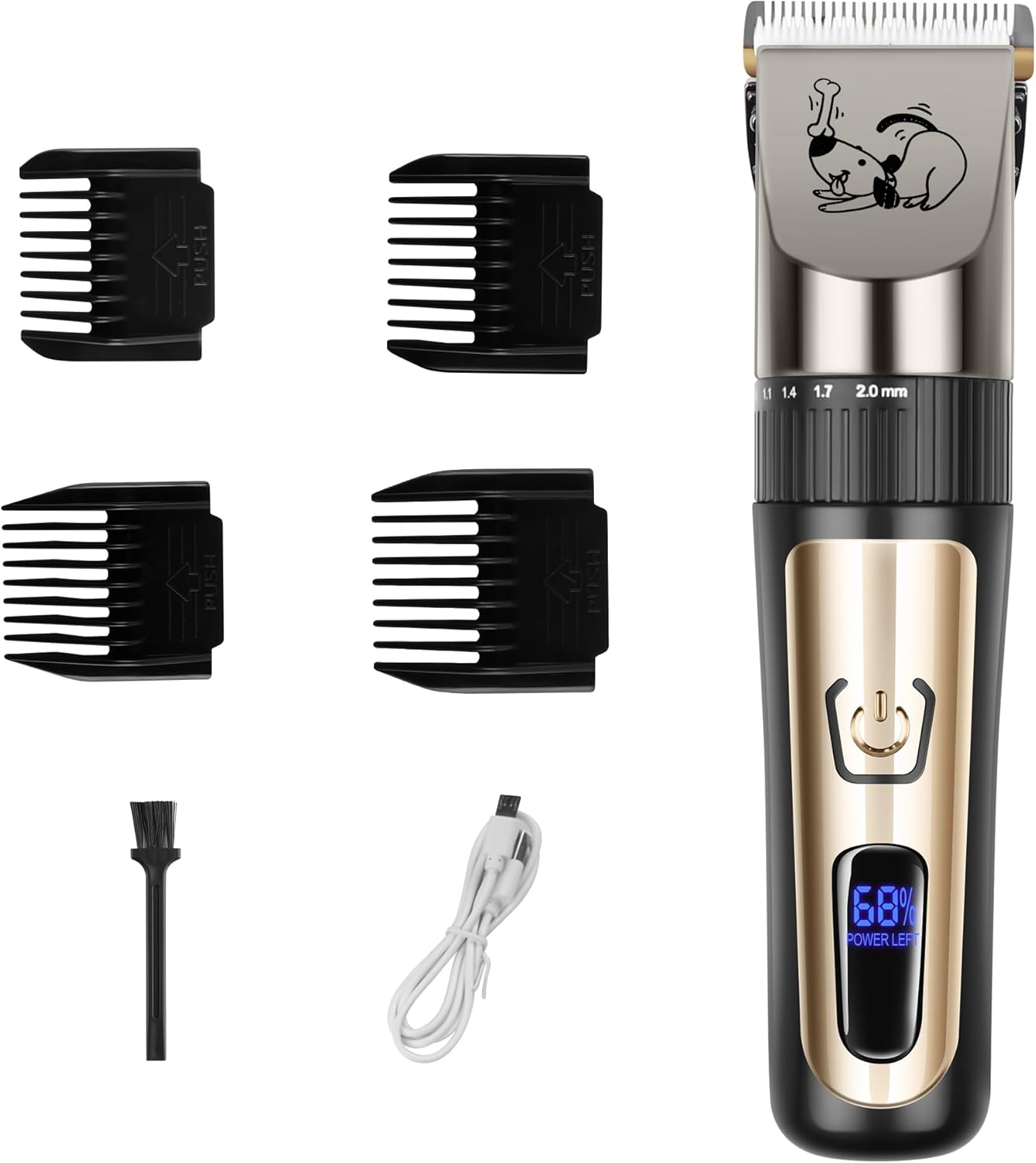 Pet Grooming Kit - Rechargeable Cordless Electric Hair Clipper Trimmer Set For Dogs & Cats
