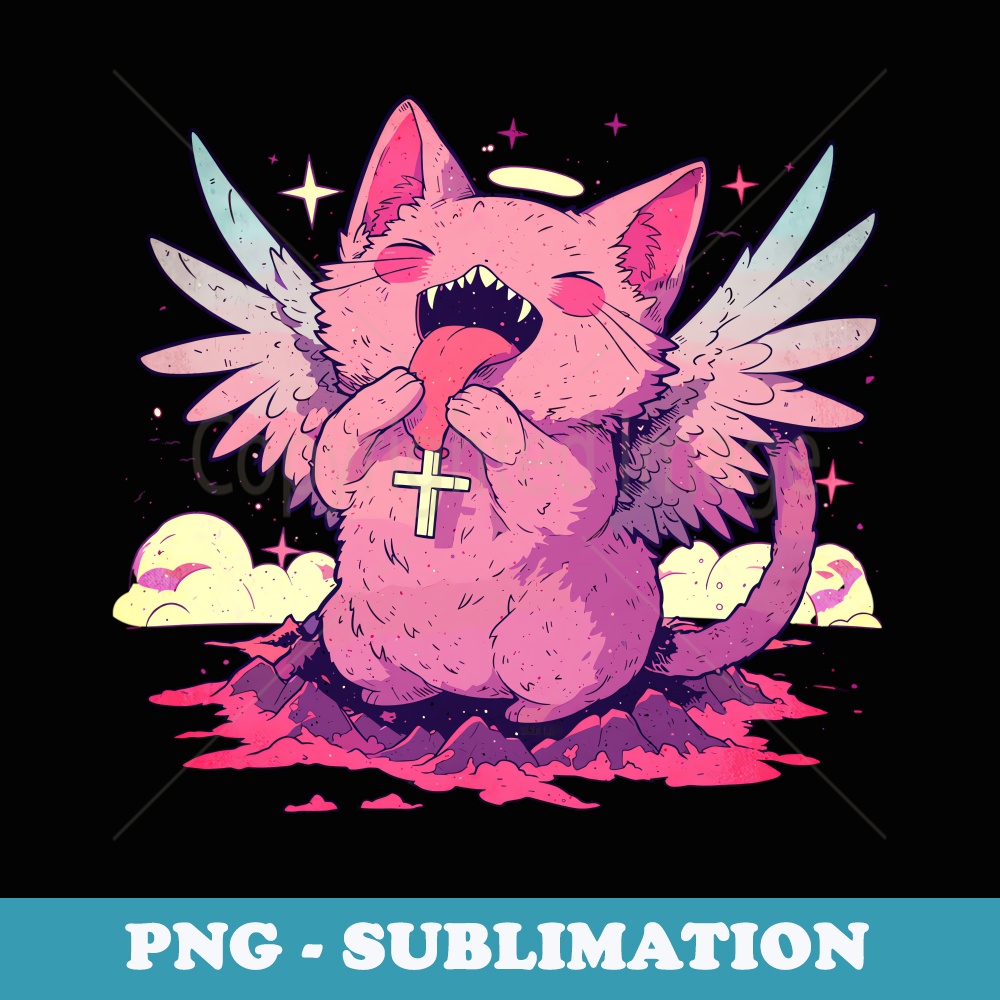 Cute Winged Neko Kawaii Pastel Goth Anime Aesthetic Goth Cat | Inspire ...
