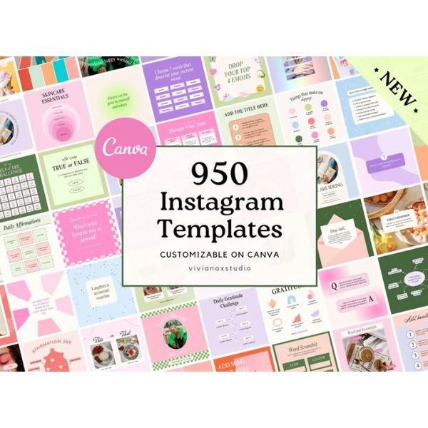 950 Instagram Templates, Colourful Bright Templates, Boho Ca | Inspire ...