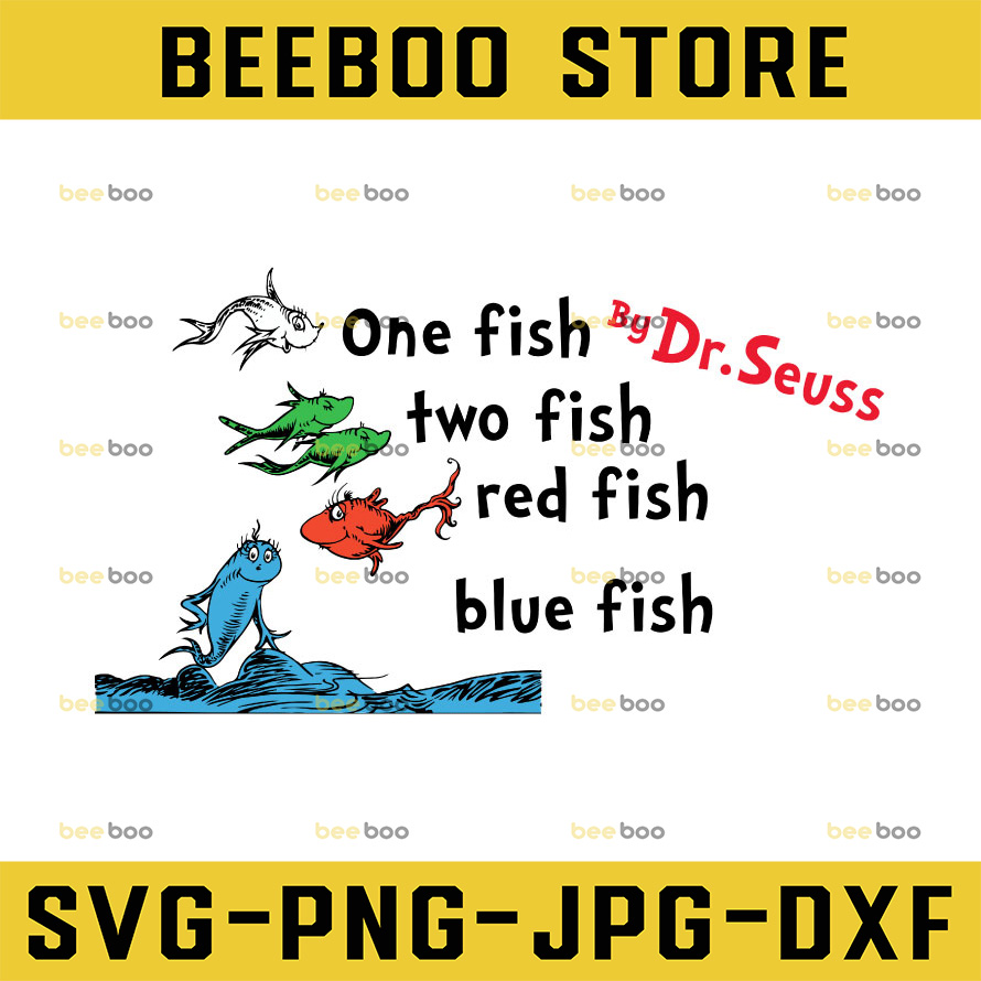 One fish two fish red fish blue fish Svg Files for Cricut Dr - Inspire ...