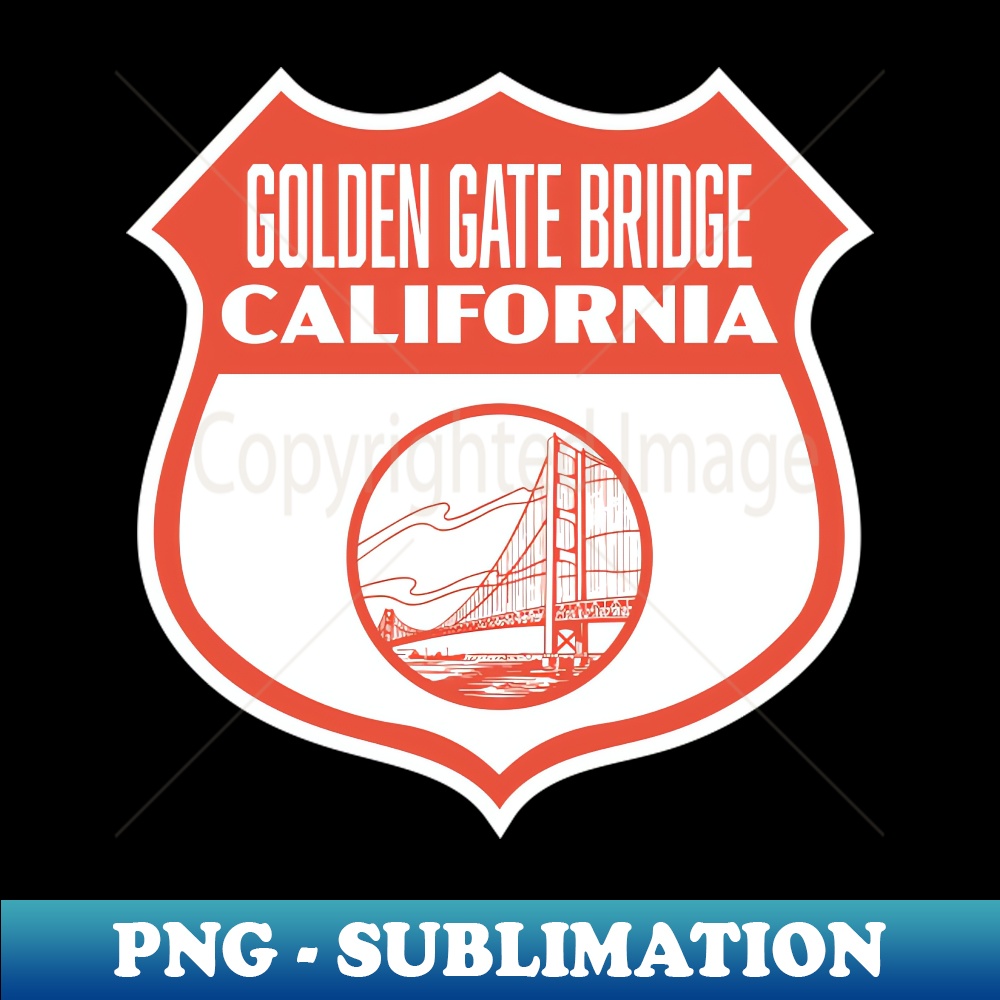 Vintage Golden Gate Bridge Shield - Instant Sublimation Digi | Inspire ...