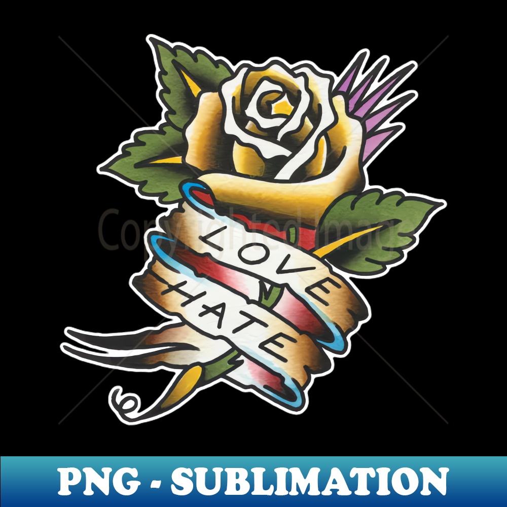 Rose of Love Hate Tattoo Design - PNG Sublimation Digital Do | Inspire ...