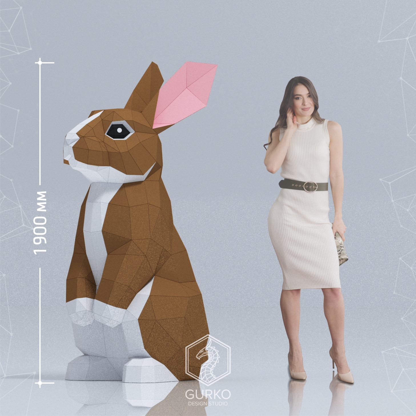 Standing Rabbit (1900 mm) Papercraft, Hare, Pdf, Gurko, Pepa | Inspire ...