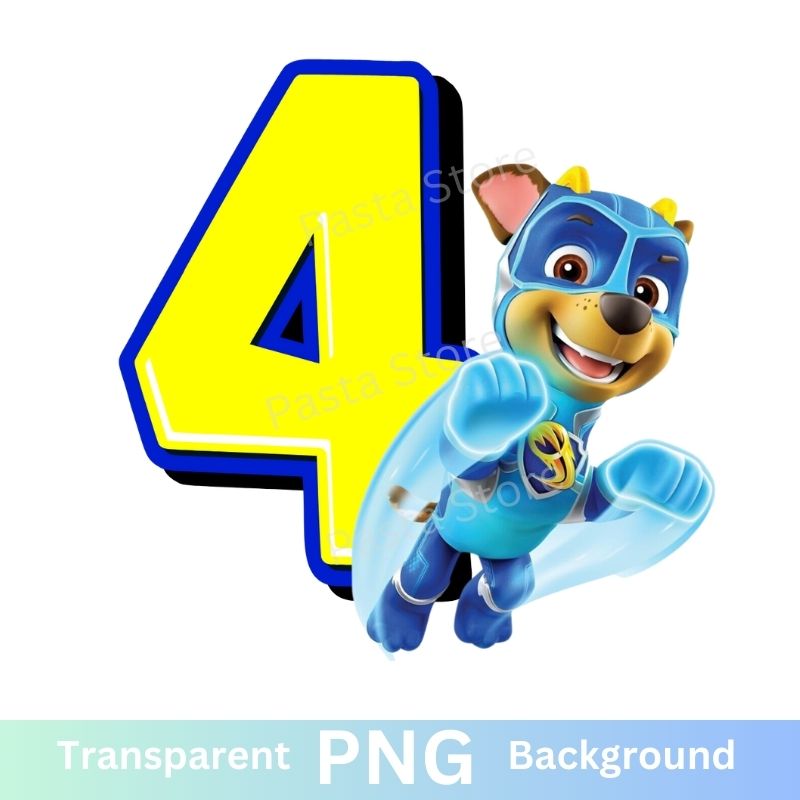 Paw Patrol 4th Birthday PNG transparent Four Chase | Inspire Uplift
