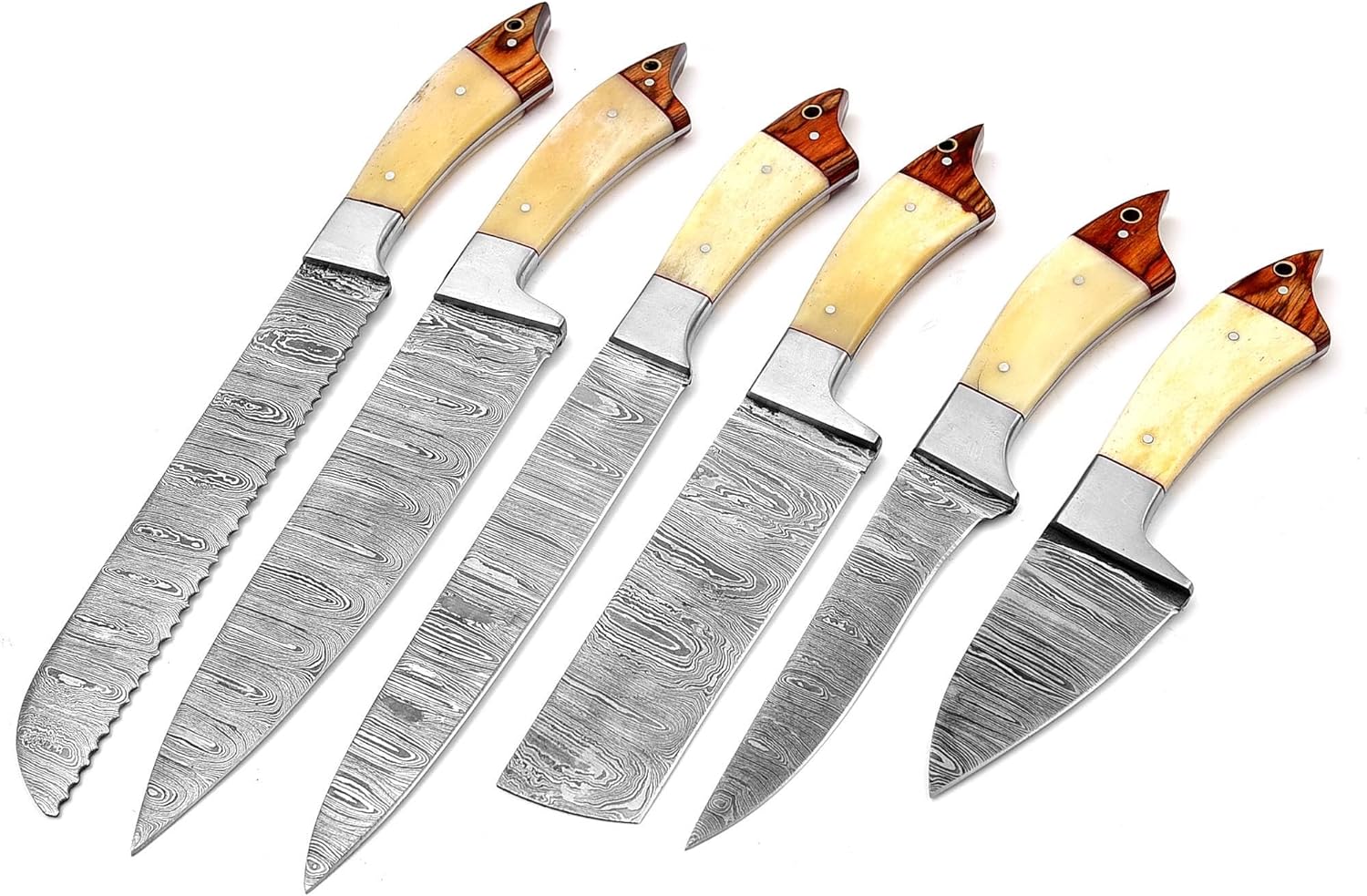 Professional Kitchen Knives Custom Made Damascus Steel 6 P Inspire