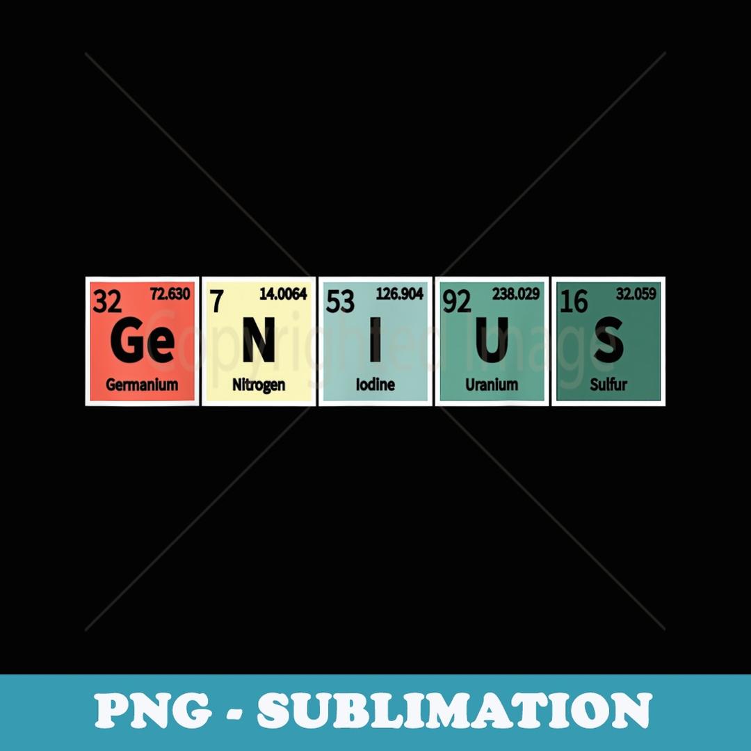 Genius Science Elements GE-N-I-U-S Genius Periodic Table of Elements Retro Vintage - | Inspire ...