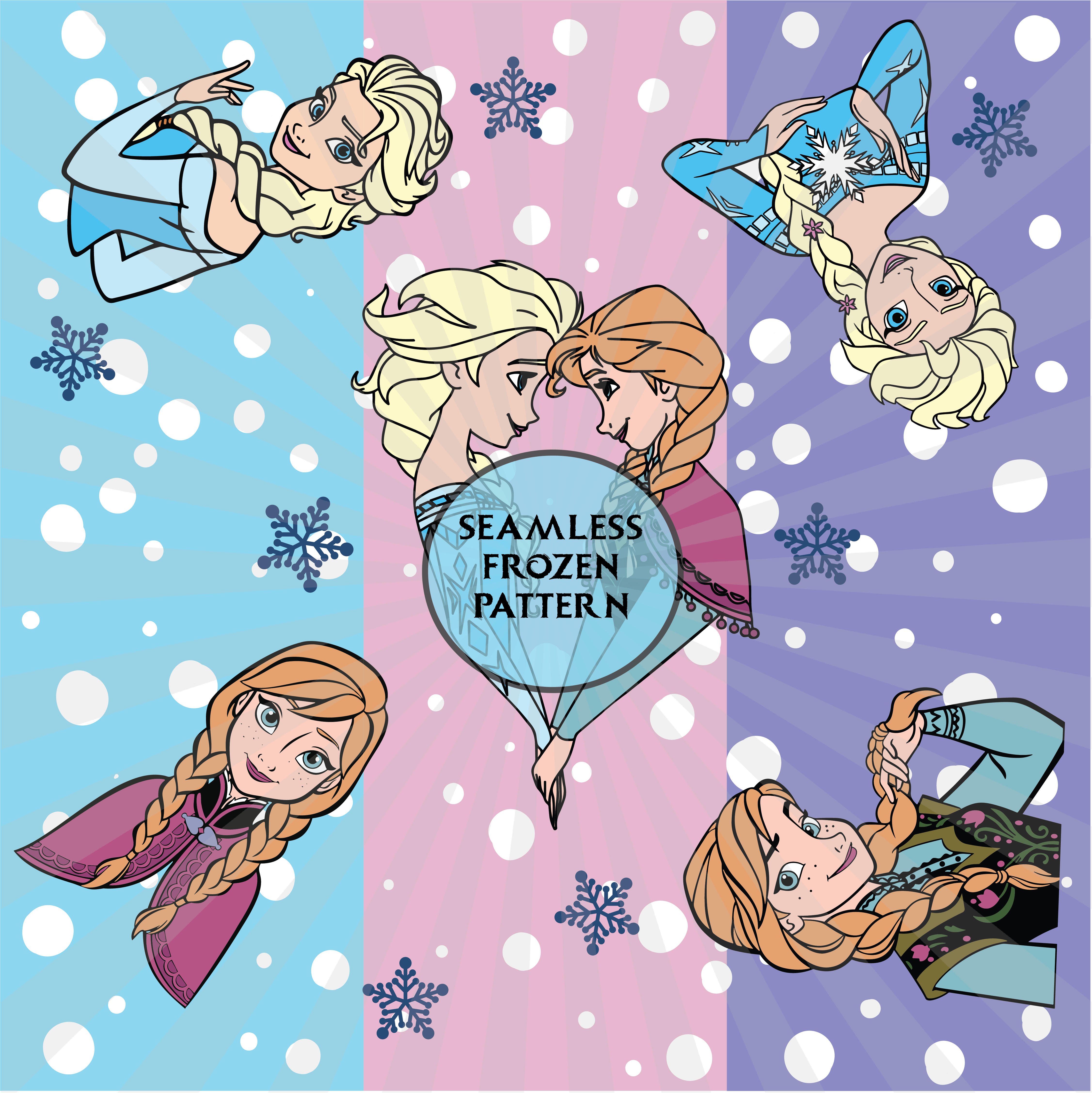 Frozen Seamless Pattern, Frozen Png, Frozen Digital Paper, E | Inspire ...