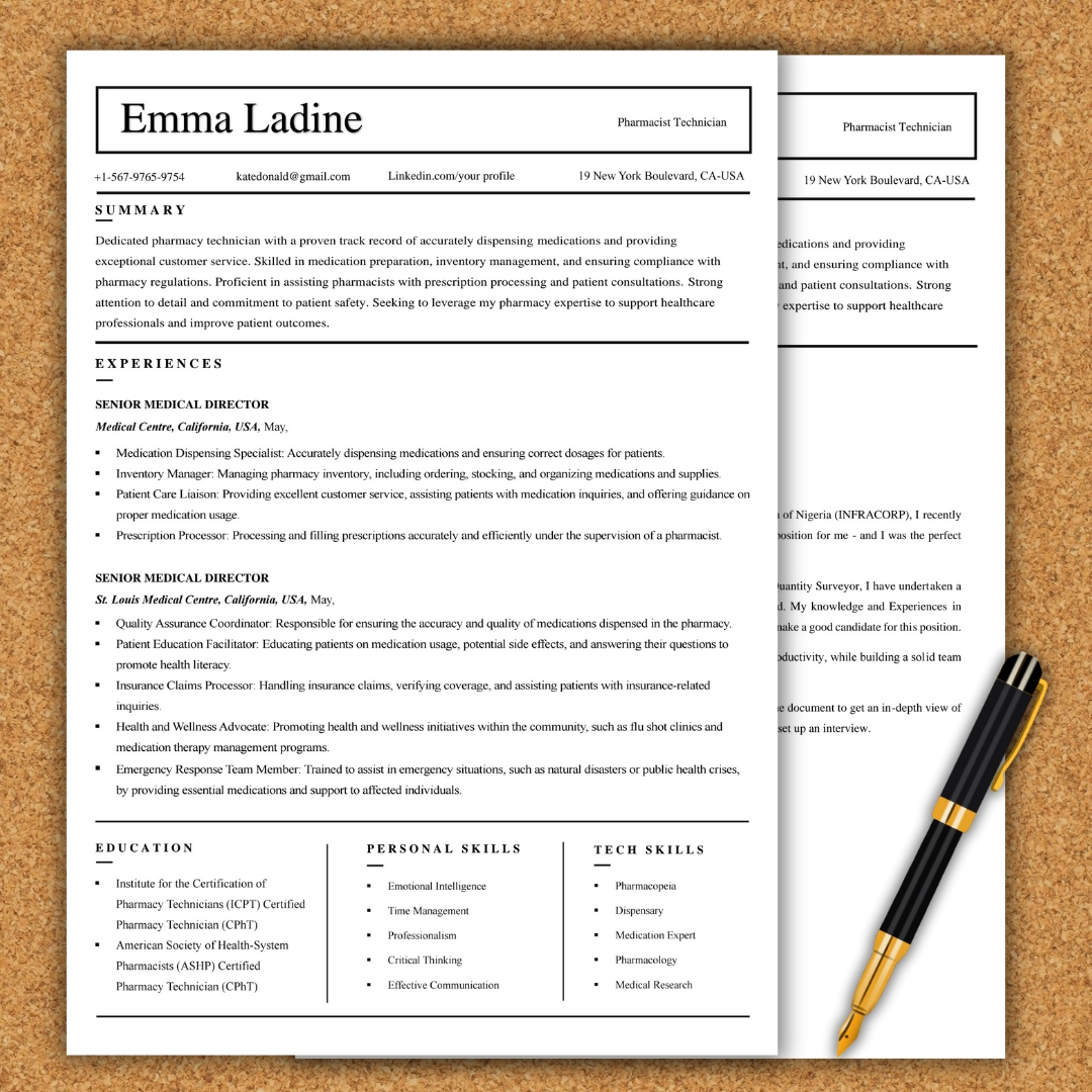 Single page resume update template, word editable instant re - Inspire ...