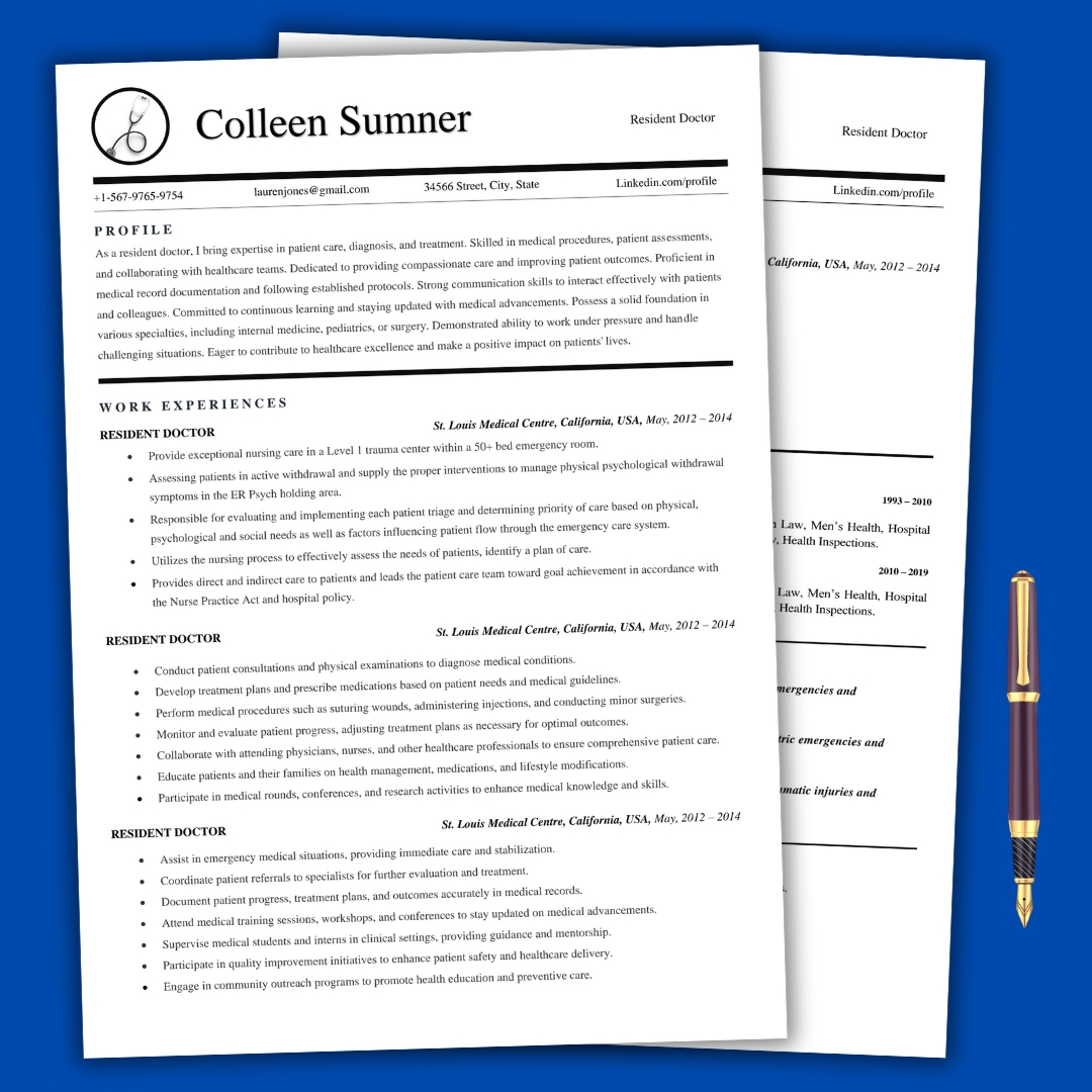 Medical professional resume template - Iu 1719642390 1 