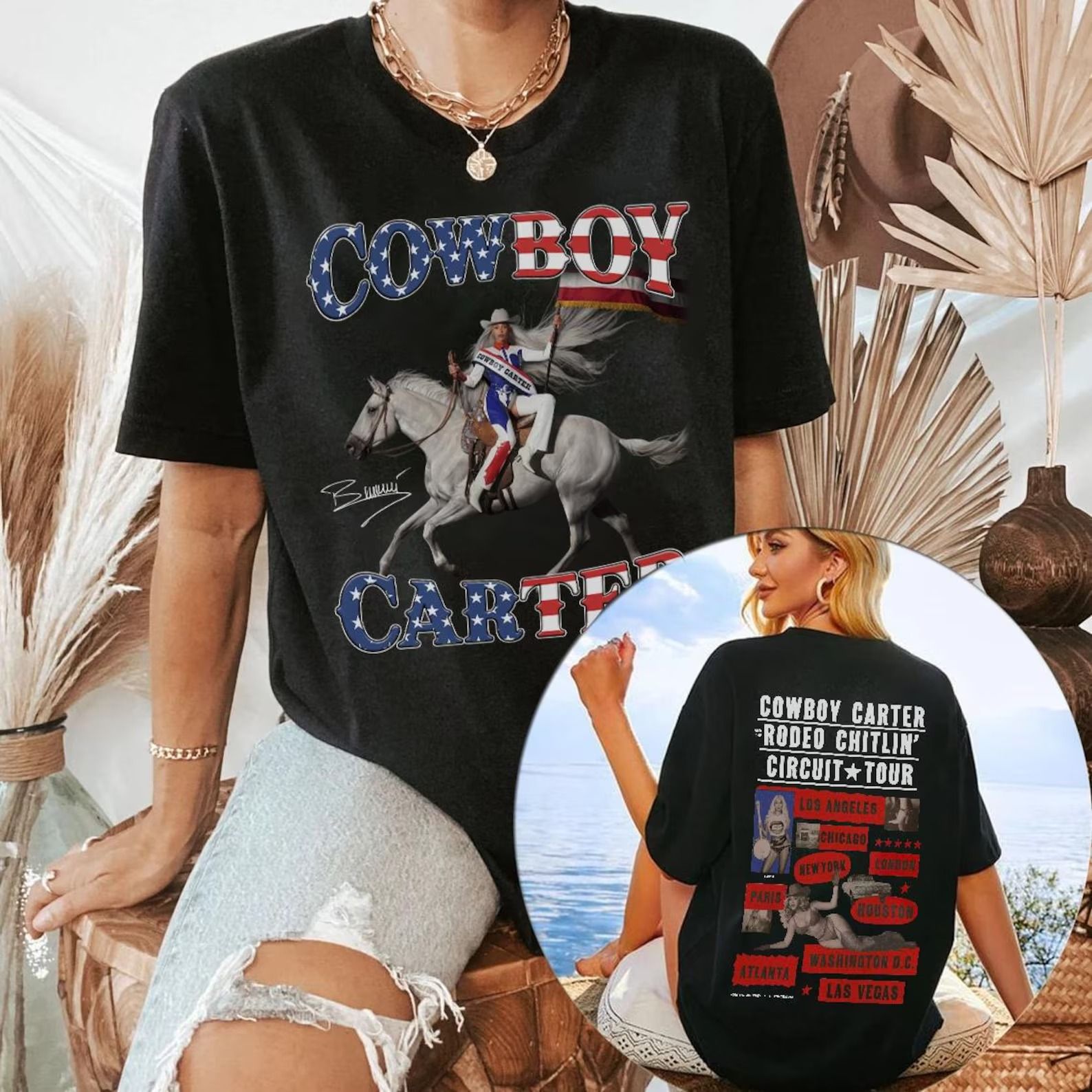 Beyonce Rodeo Cowboy Carter Tour 2025 Merch, Cowboy Carter B | Inspire ...