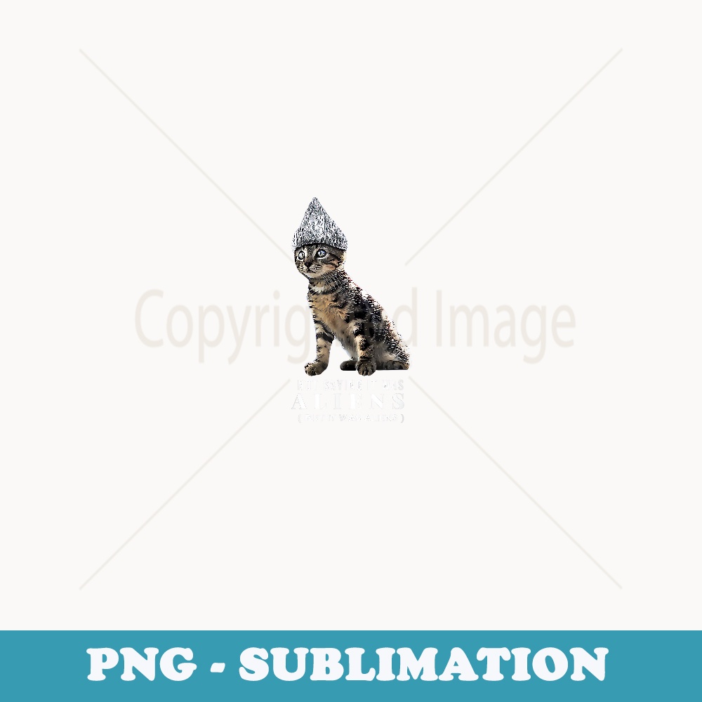 Funny Conspiracy Cat Tin Foil Hat Aliens Men - Aesthetic Sub | Inspire ...