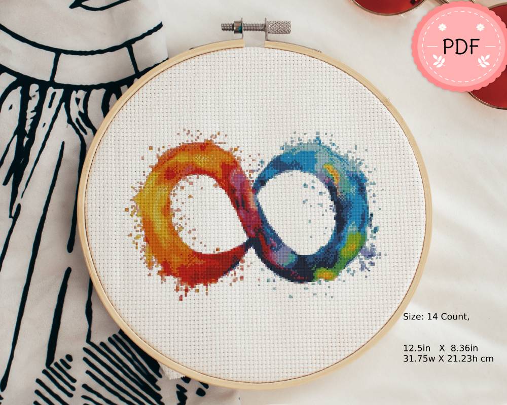 Cross Stitch Pattern ,Colorful Infinity Sign ,Pdf,Instant Do - Inspire ...