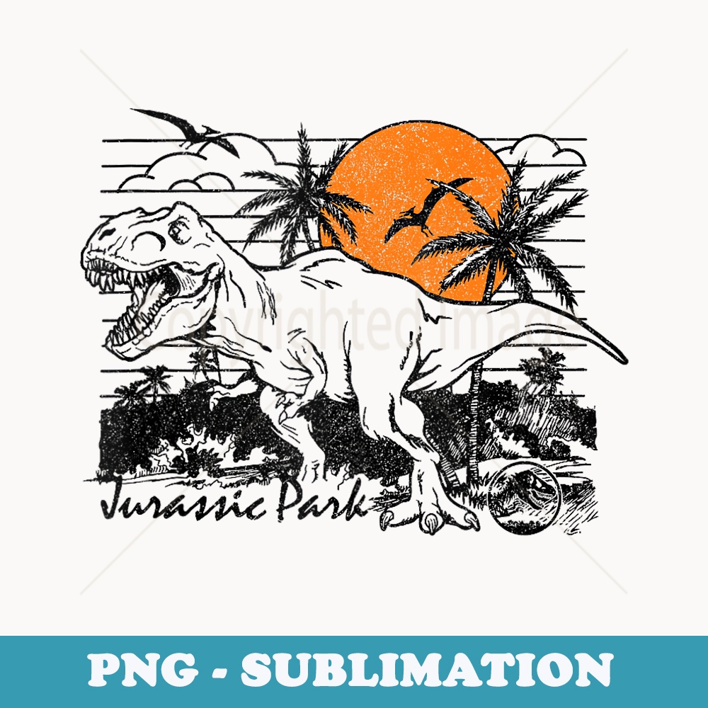 Jurassic Park Sunset Rex Logo Jungle - PNG Sublimation Digit | Inspire ...