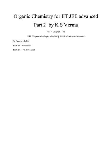 Organic Chemistry for IIT JEE advanced Part 2 Chapter 7 to 9 | Inspire ...