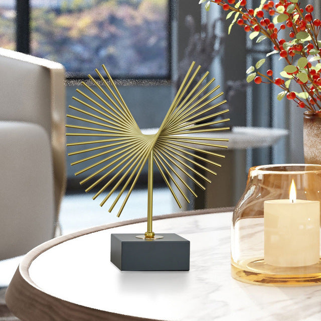 Image showcasing Anyhouz Luxury Gold Metal Tabletop Home Decor Modern Art | Inspire Uplift