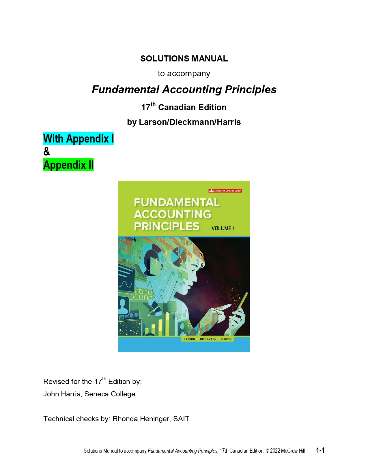 Solution Manual for Fundamental Accounting Principles Volume | Inspire ...
