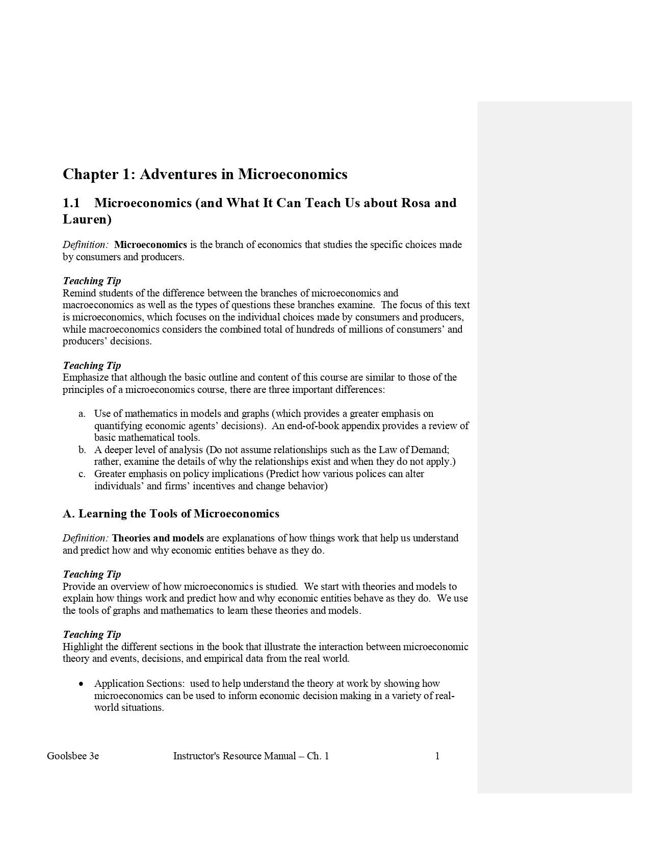 Instructors Resource Manual for Microeconomics 3rd Edition b | Inspire Uplift