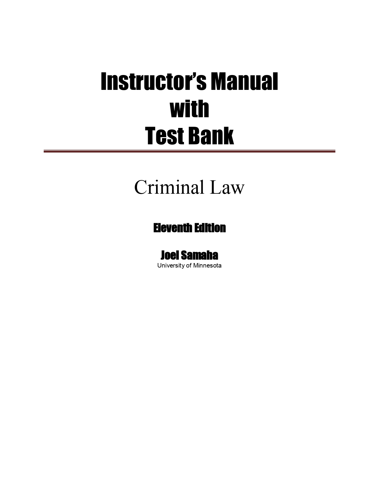 Solution Manual for Criminal Law 11th Edition by Joel Samaha - Inspire ...