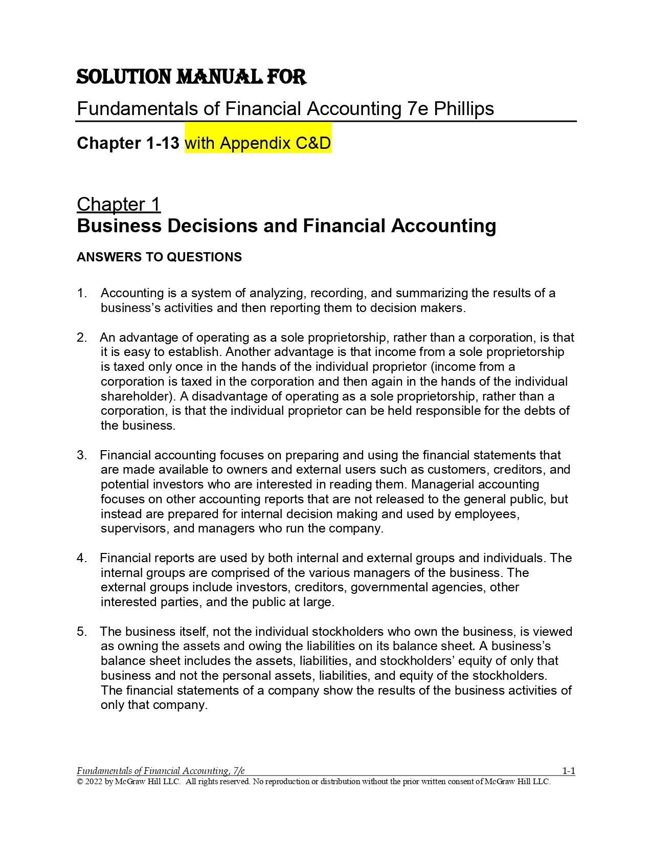 Solution Manual For Fundamentals of Financial Accounting 7th | Inspire ...