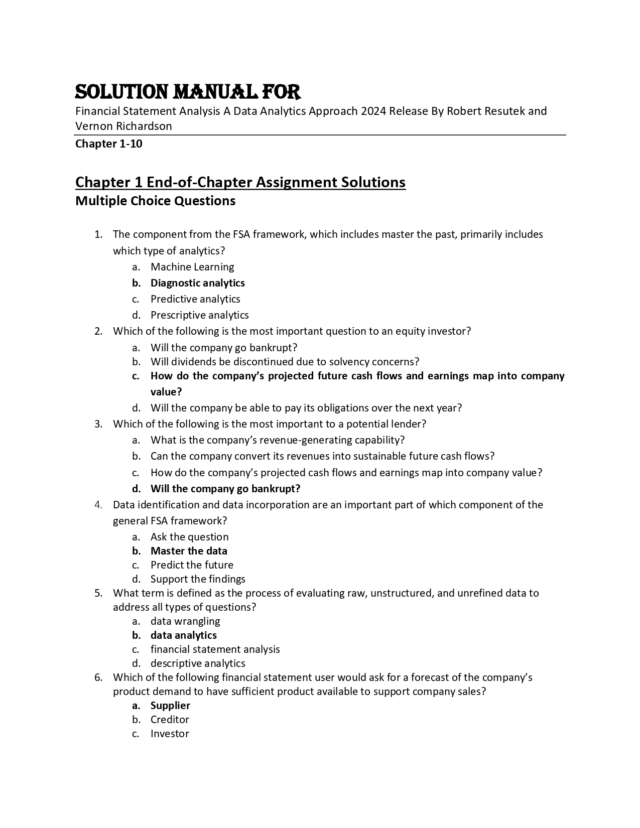 Solution Manual For Financial Statement Analysis A Data Anal | Inspire ...