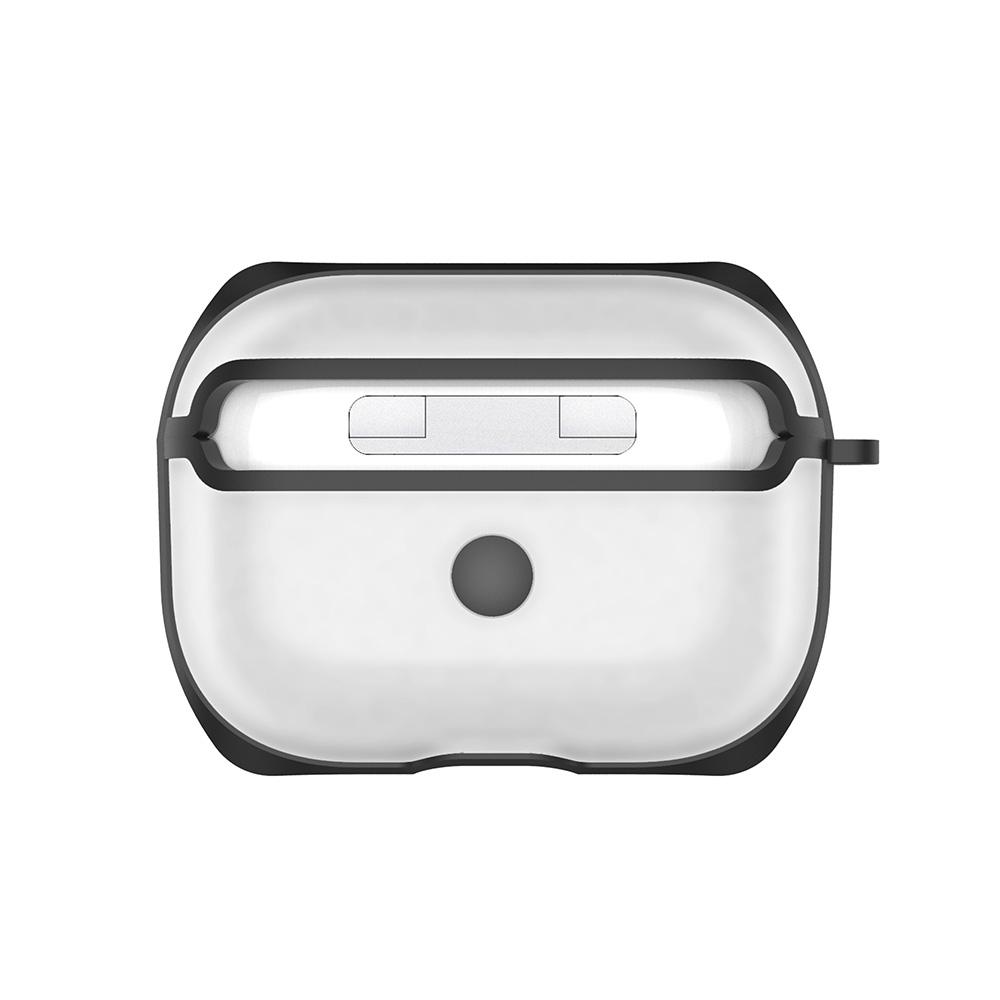 Transparent AirPods Pro Case with Hook, Shockproof PC TPU Cover for Wireless Charging