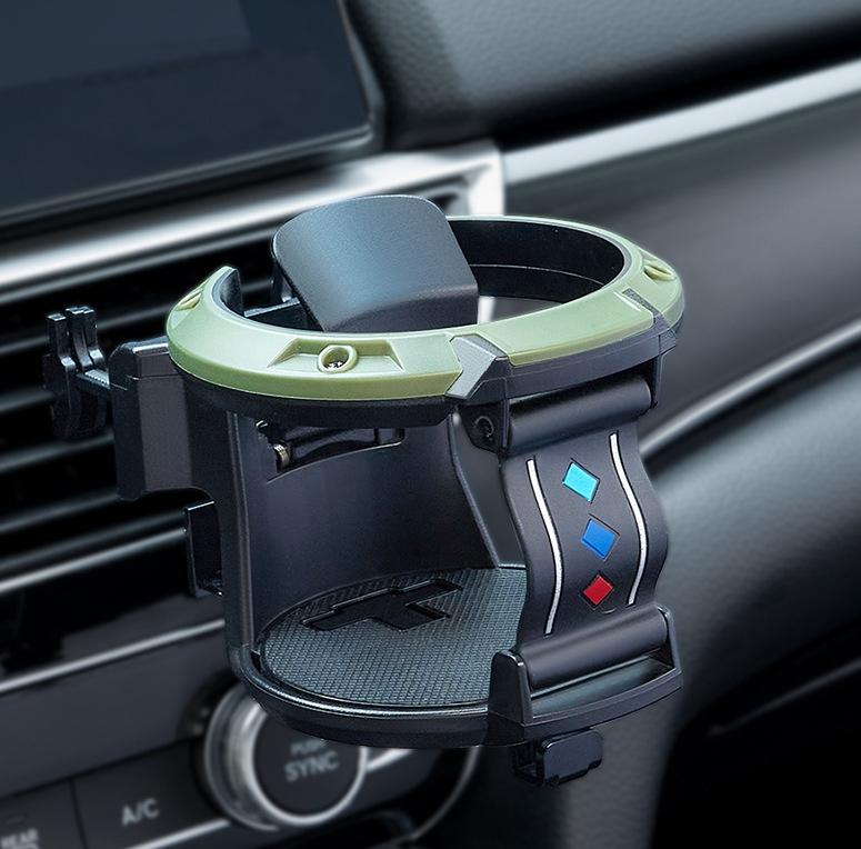 Car Air Vent Cup Holder & Ashtray with Hook Organizer for Drinks & Trash