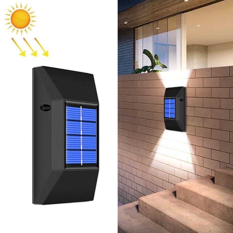 Solar Powered Outdoor Wall Light with 6 Warm LEDs Waterproof & Decorative