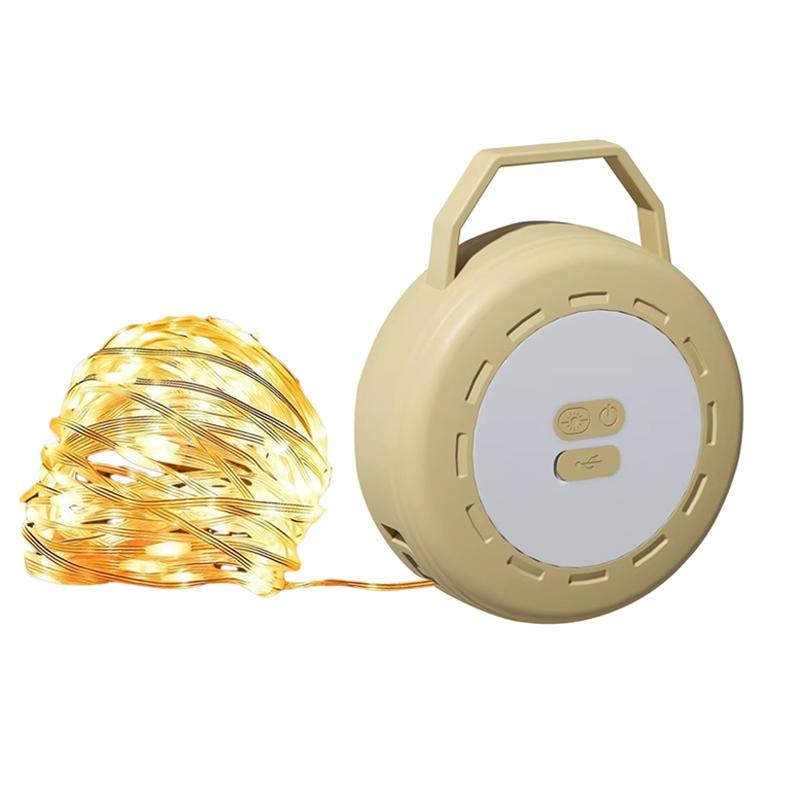 2-in-1 LED Portable Camping String Light USB Rechargeable Outdoor Tent Lamp
