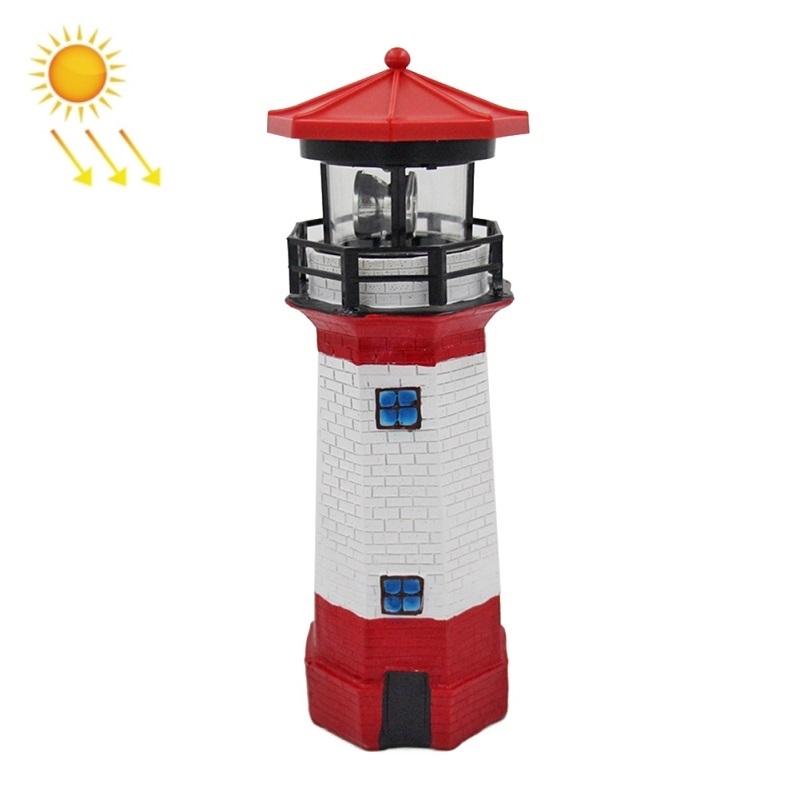 Solar Garden Lighthouse LED Rotating Outdoor Light Weatherproof Solar Outdoor Decoration