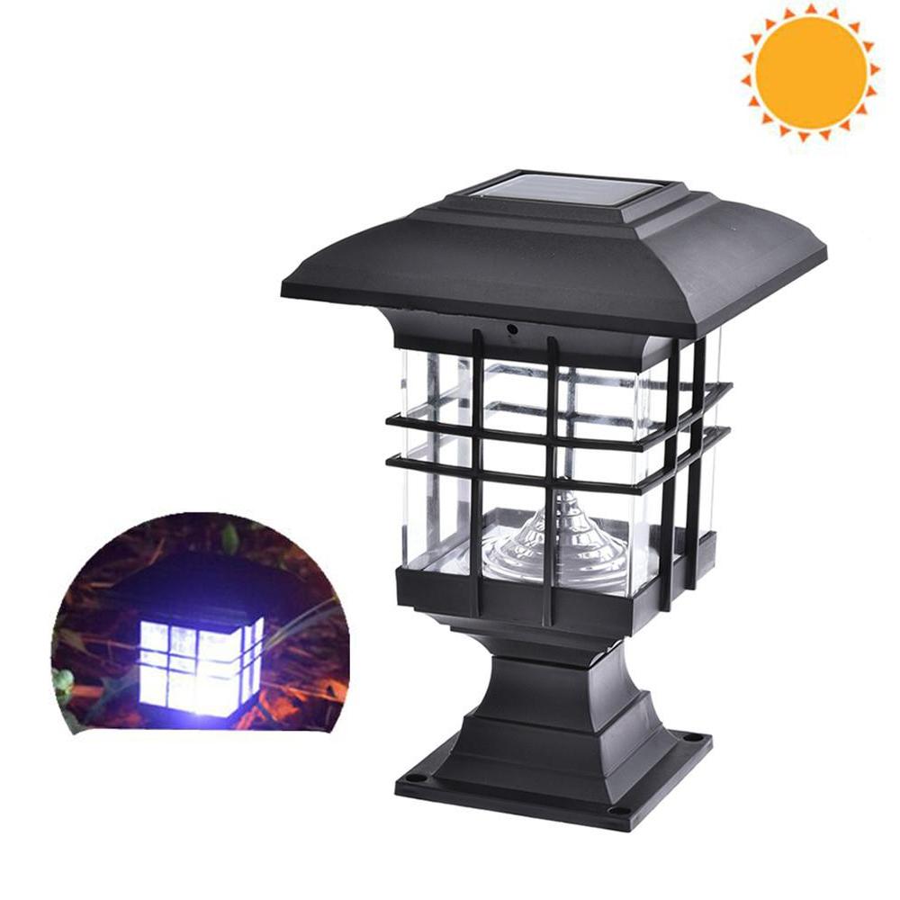 Solar Outdoor Garden Pillar Light Waterproof Decorative Wall Lamp