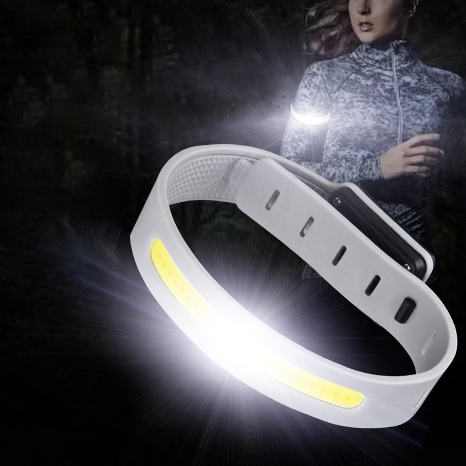 LED Running Safety Armband Rechargeable USB C Visibility Light
