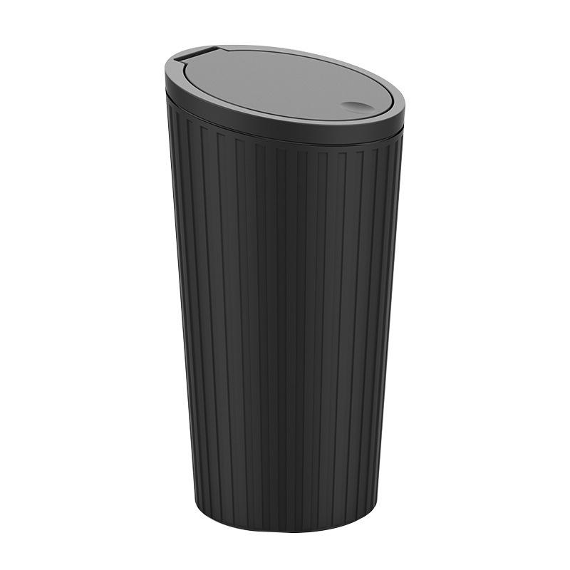 Compact Car Trash Can with Lid Leakproof Cup Holder Waste Bin & Storage Organizer