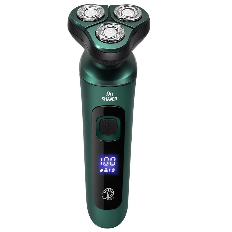 Smart Electric Shaver with LCD Display USB Rechargeable Three Head Floating Razor for Men