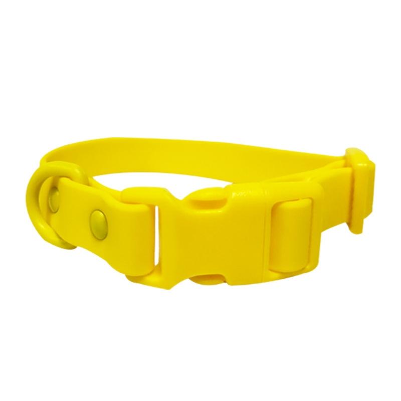 Waterproof Dog Collar Adjustable Pet Collar with Durable D Ring for Small Dogs Yellow