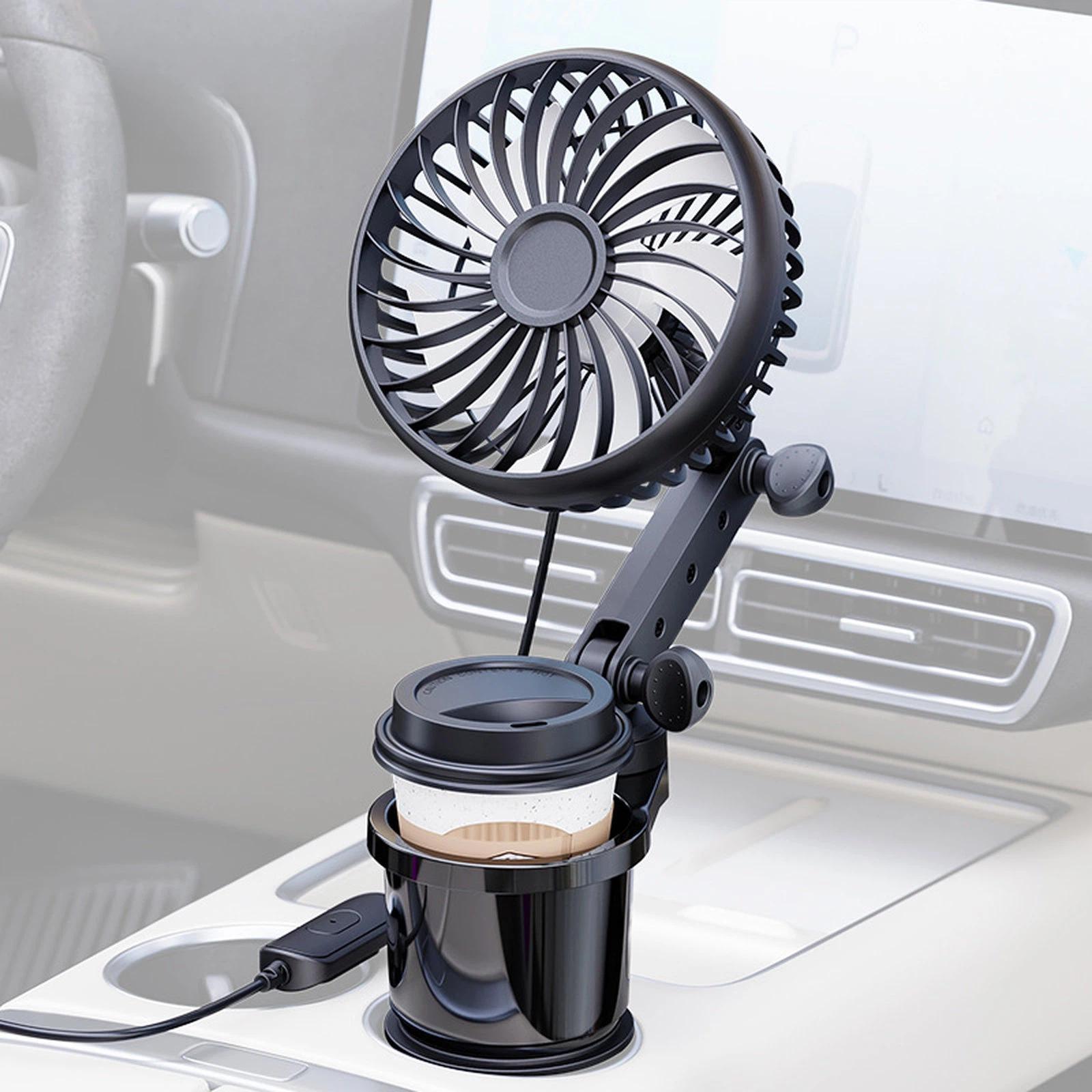 Car Cup Holder Fan Adjustable USB Car Cooling Fan for Vehicle Cup Holders