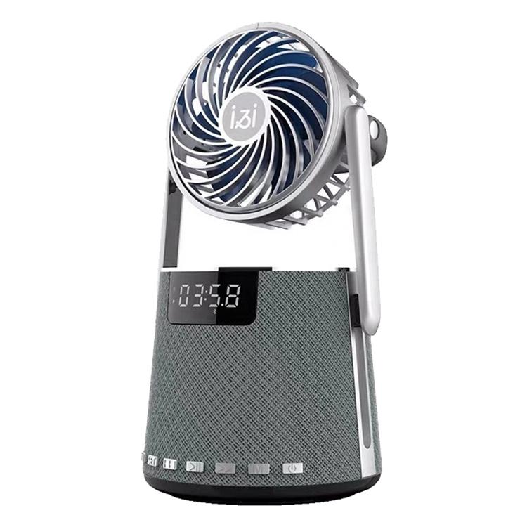 Bluetooth Alarm Clock Speaker with Dual Alarm Small Fan and Wireless Audio