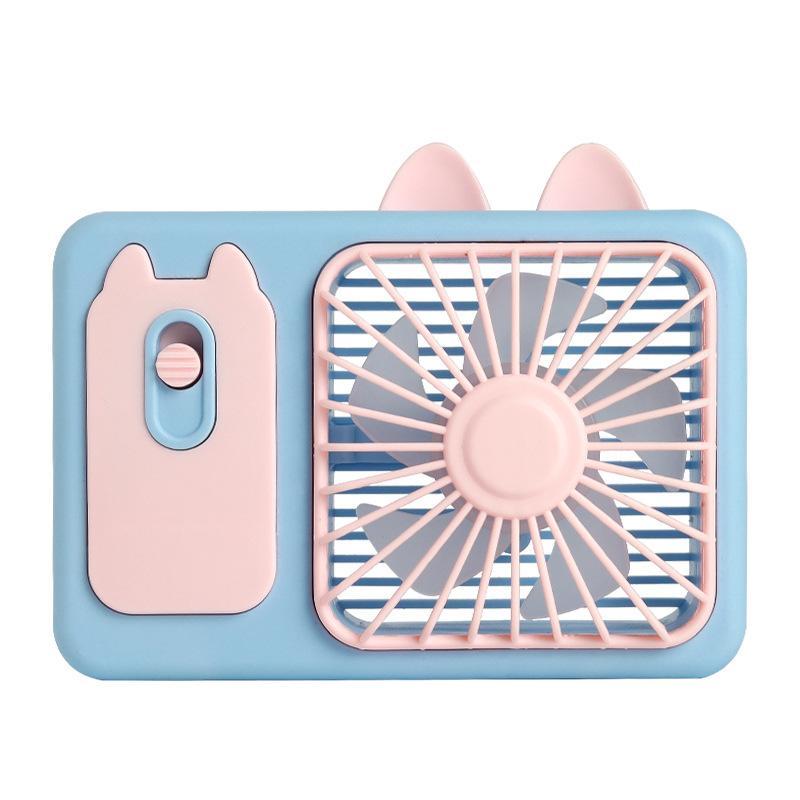 Cute Kitten Portable Handheld Fan USB Rechargeable Mini Fan with Stand for Desk and Travel