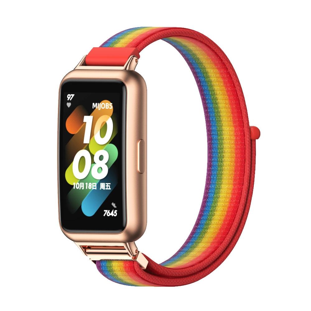 Mijobs Huawei Band 7 Watch Band Breathable Nylon Sport Loop Replacement Strap