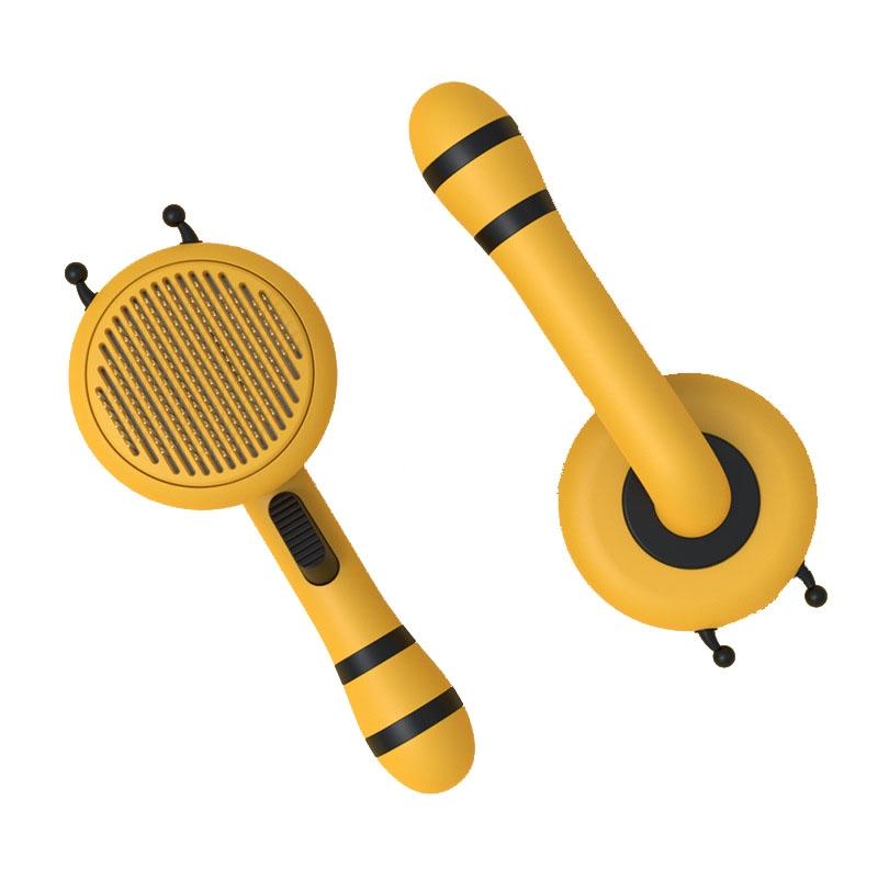 Bee Cat Grooming Brush Self Cleaning Pet Hair Remover Massage Comb for Cats and Dogs