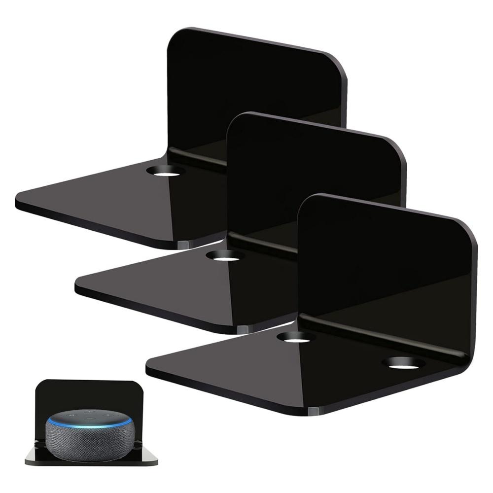 Acrylic Wall Mount Shelf 3 Pack Small Floating Display Shelf for Cameras Speakers and Smart Devices