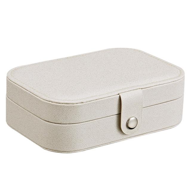 Portable Travel Jewelry Box Leather Jewelry Organizer Case for Rings Earrings Necklaces
