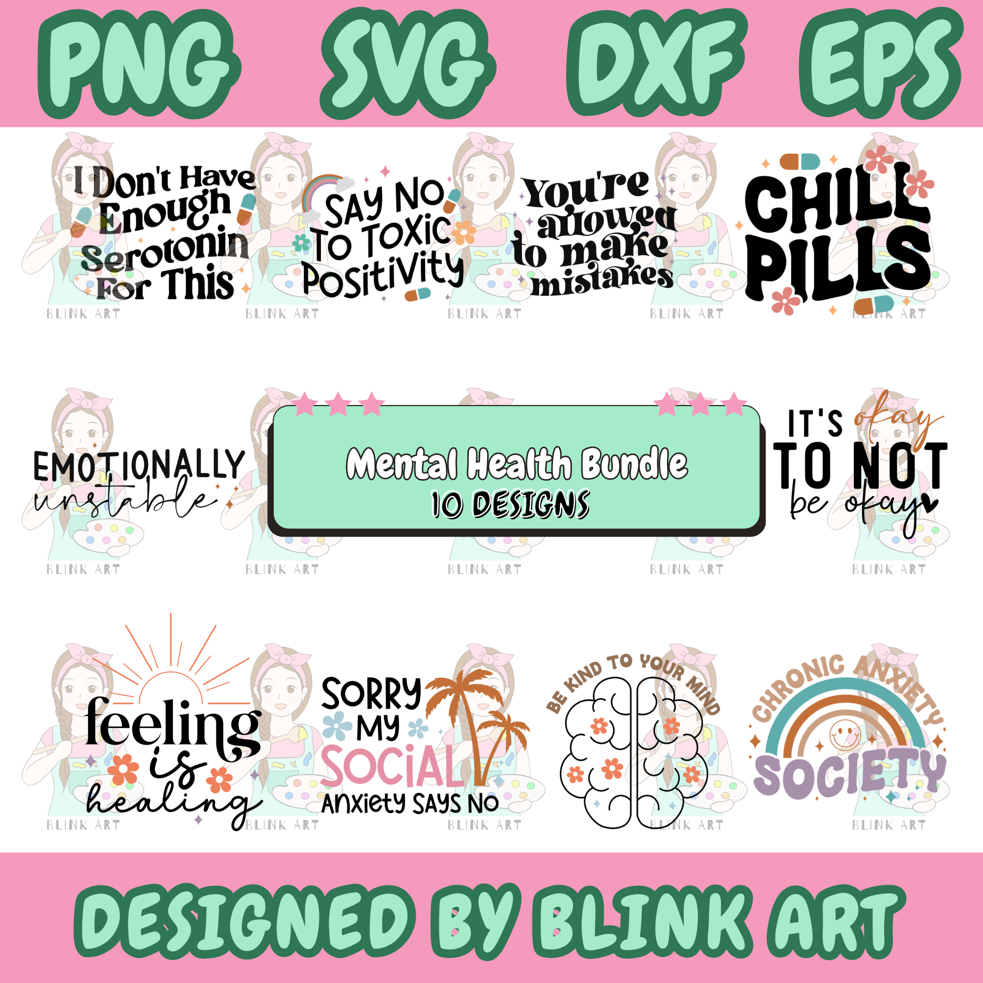 Mental Health SVG Bundle Digital Download Files ,Positive Sv | Inspire ...