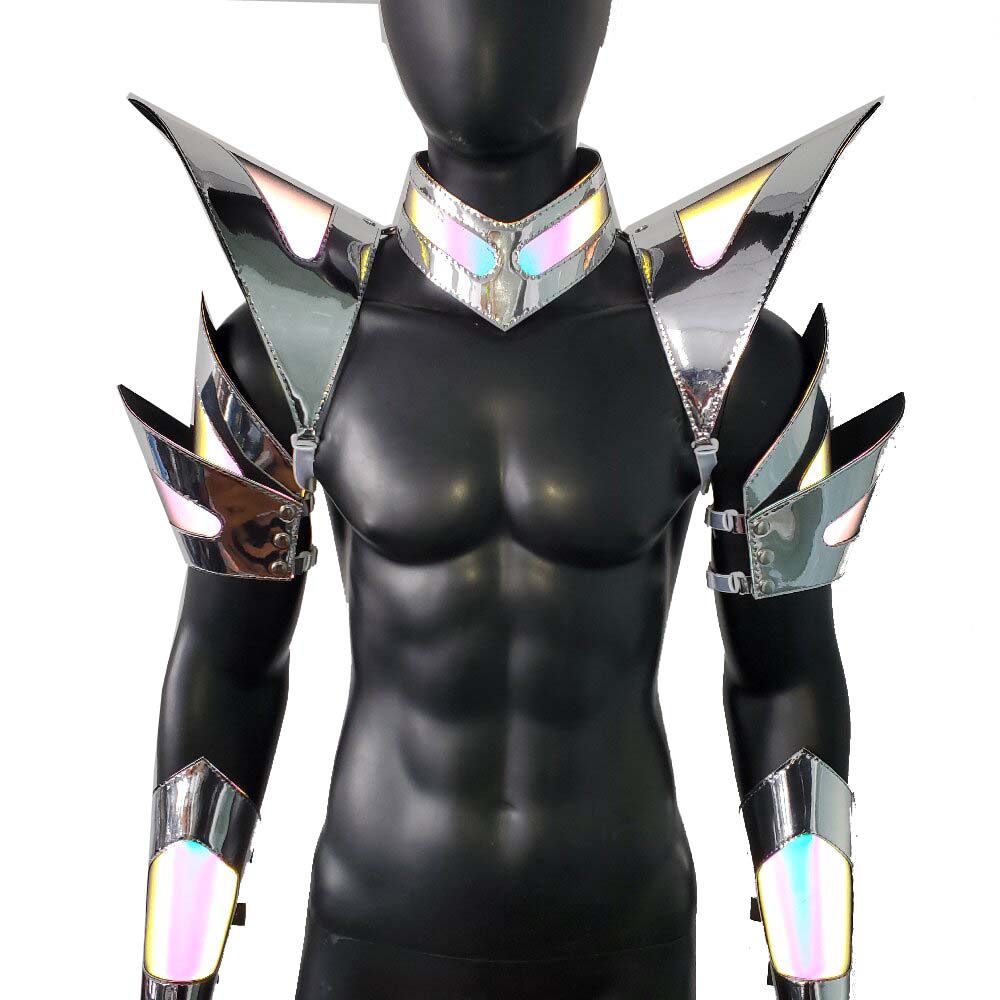 Silver Reflective Rave Burning Man Holographic Silver Edge reflective Armor,Rave Fe | Inspire ...