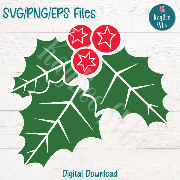 Christmas Holly SVG PNG EPS Cut File Bundle | Inspire Uplift