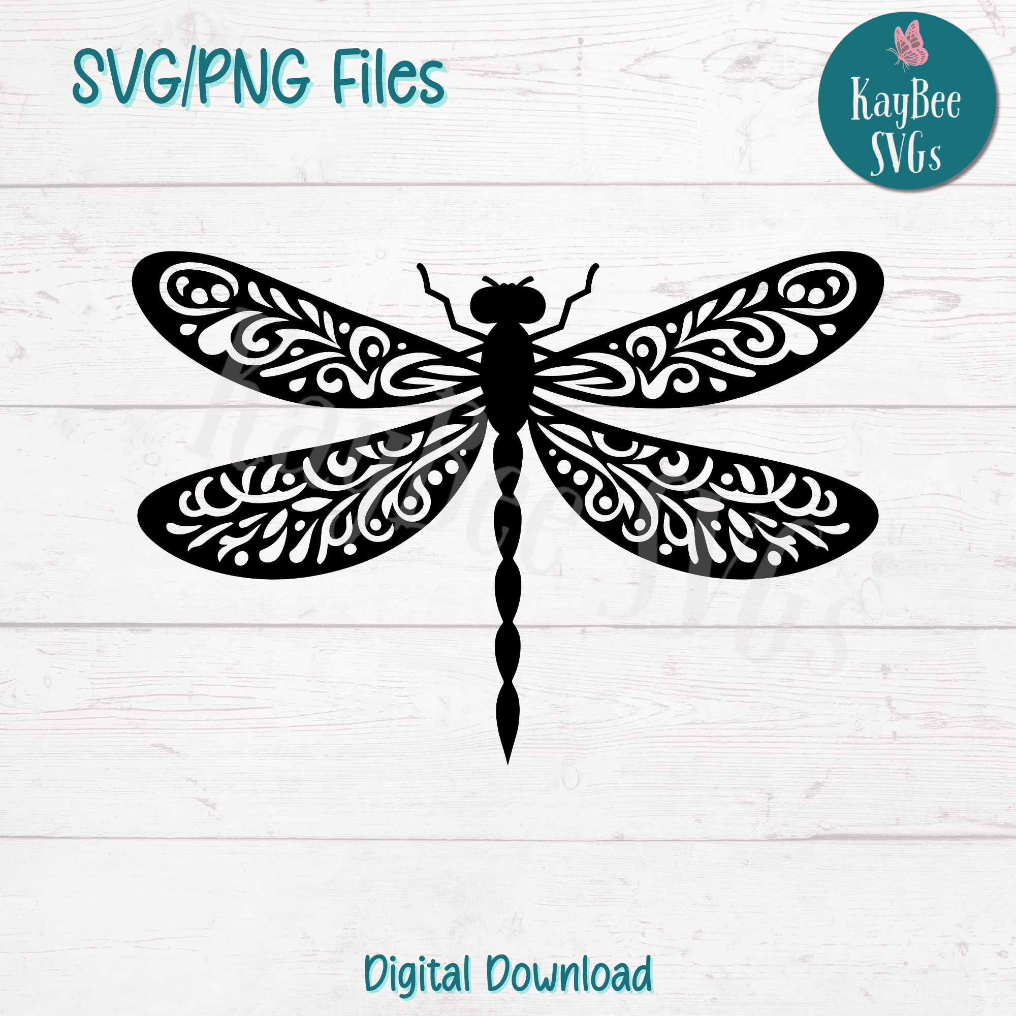 Dragonfly SVG PNG Cut Files for Cricut, Silhouette Digital D | Inspire ...