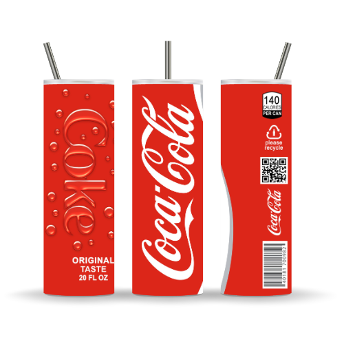Coca Cola Tumbler wrap, Sublimation template, 20oz Skinny tu | Inspire ...