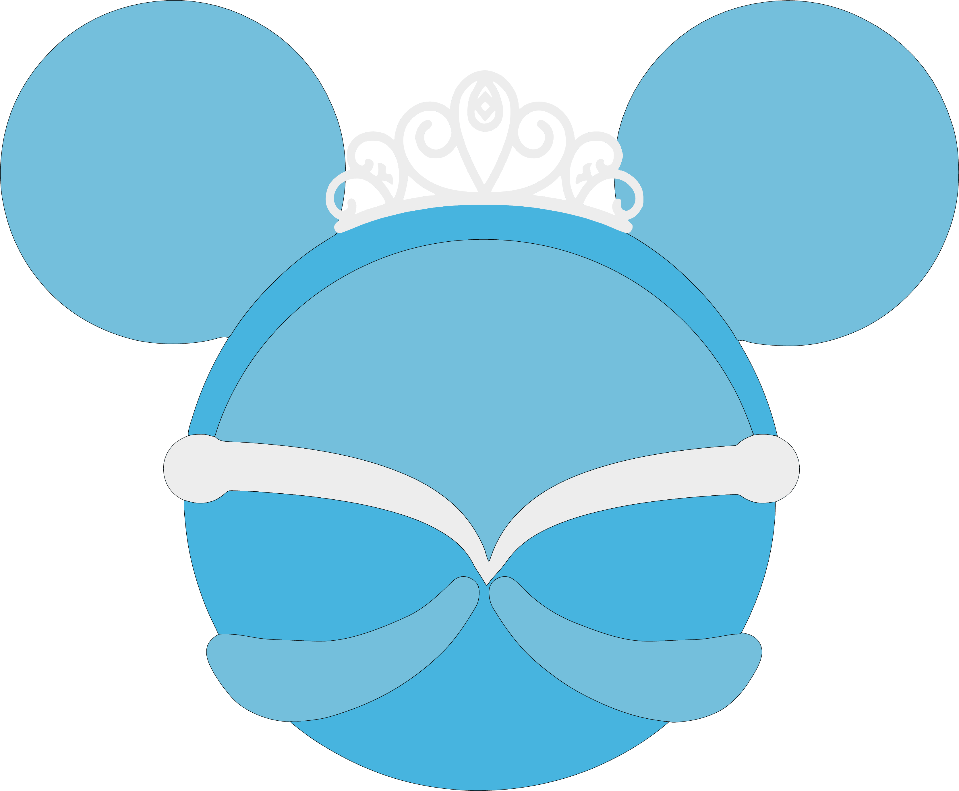 Disney - Mickey Mouse Minnie Mouse Head Shape Cinderella SVG | Inspire