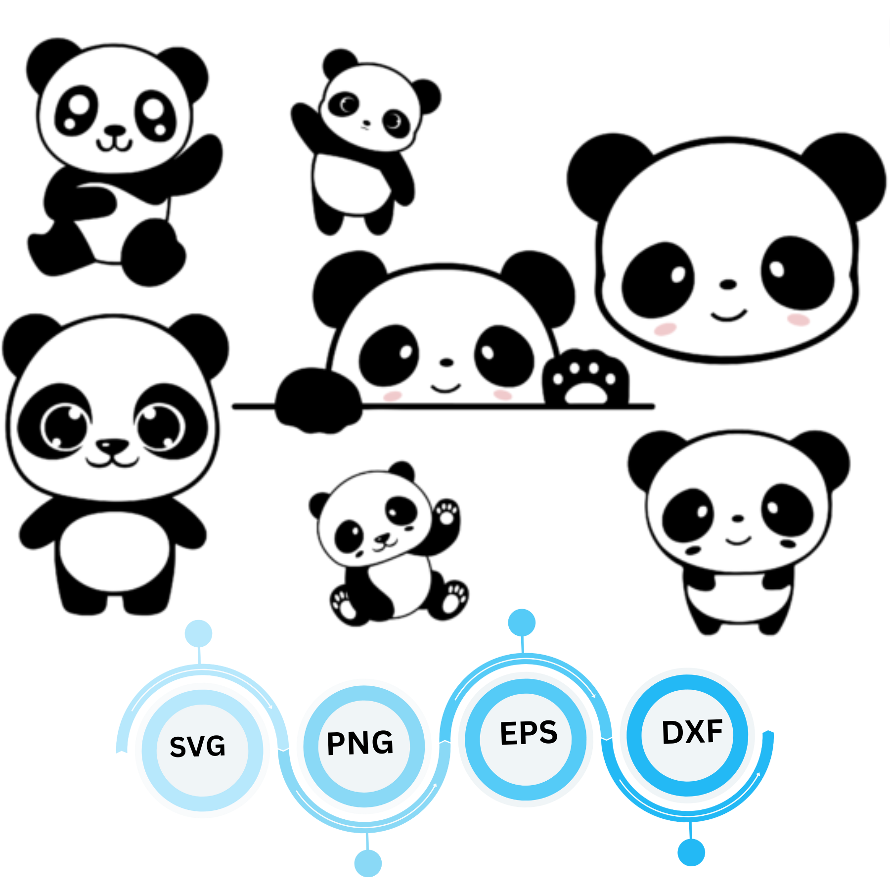 Panda Svg,Cute Panda Svg Bundle, Panda Head, Monogram SVG, P | Inspire ...