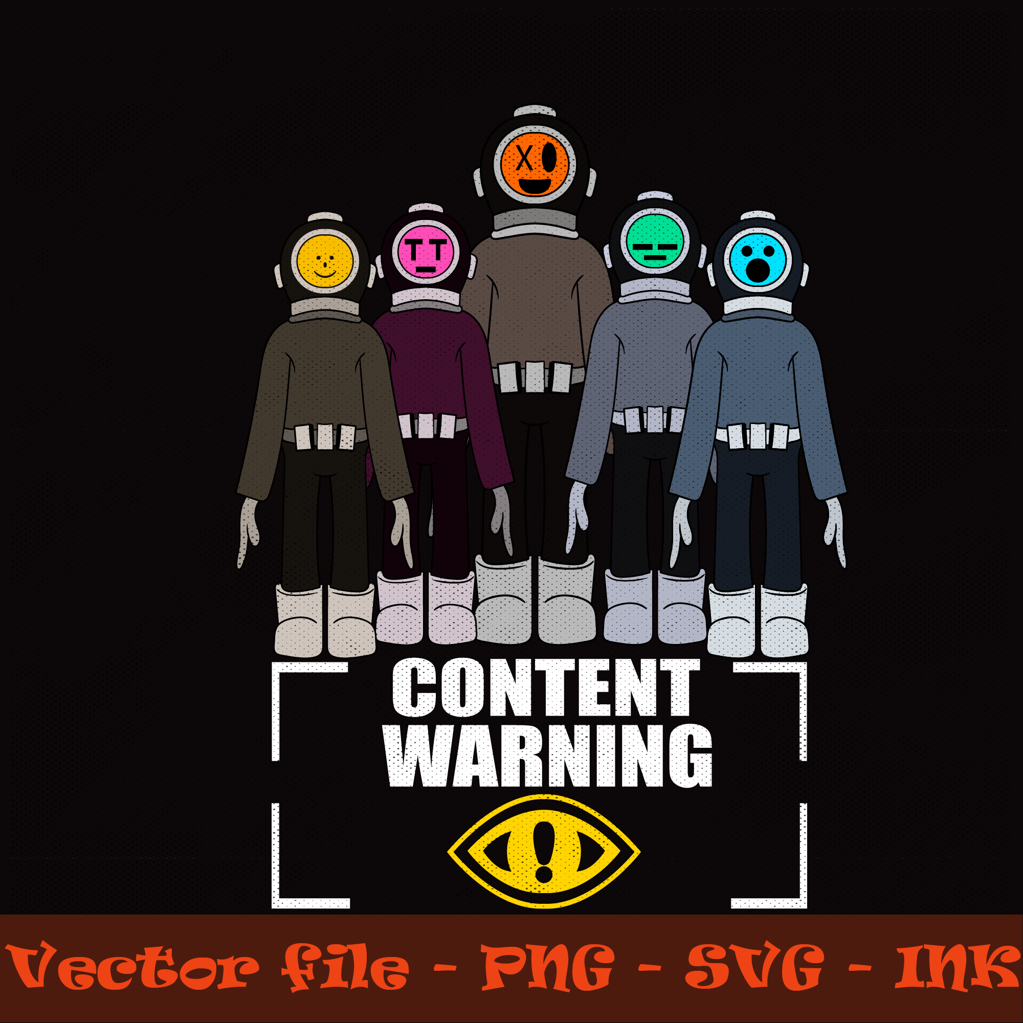 Content Warning Vintage T-Shirt SVG,PNG,Content Warning Colo | Inspire ...